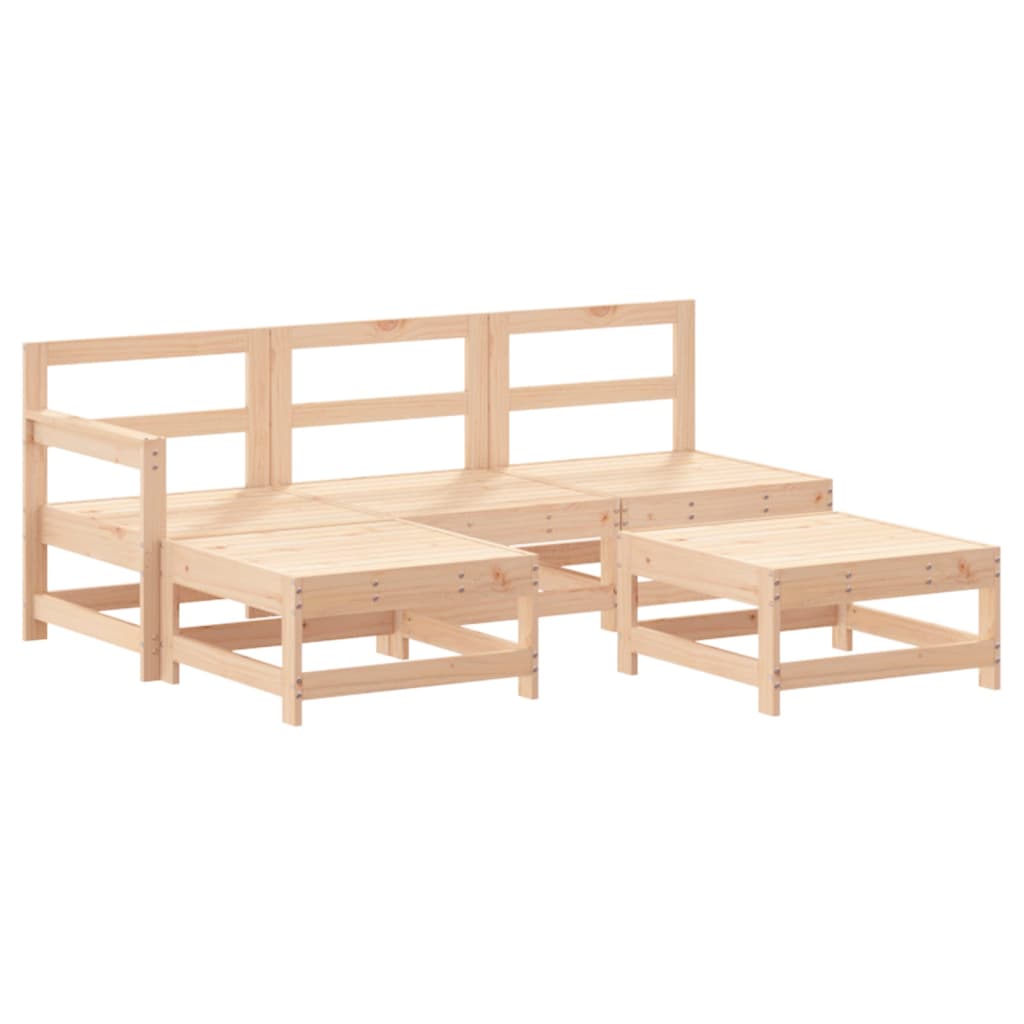 vidaXL Patio Lounge Set Outdoor Garden Furniture Set 5 Piece Solid Wood Pine-2