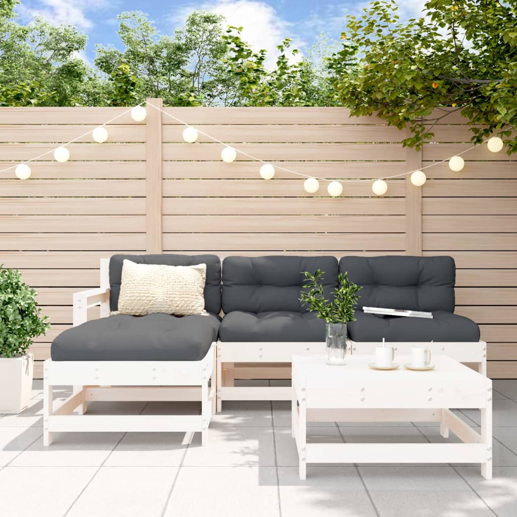 vidaXL Patio Lounge Set Outdoor Garden Furniture Set 5 Piece Solid Wood Pine-5