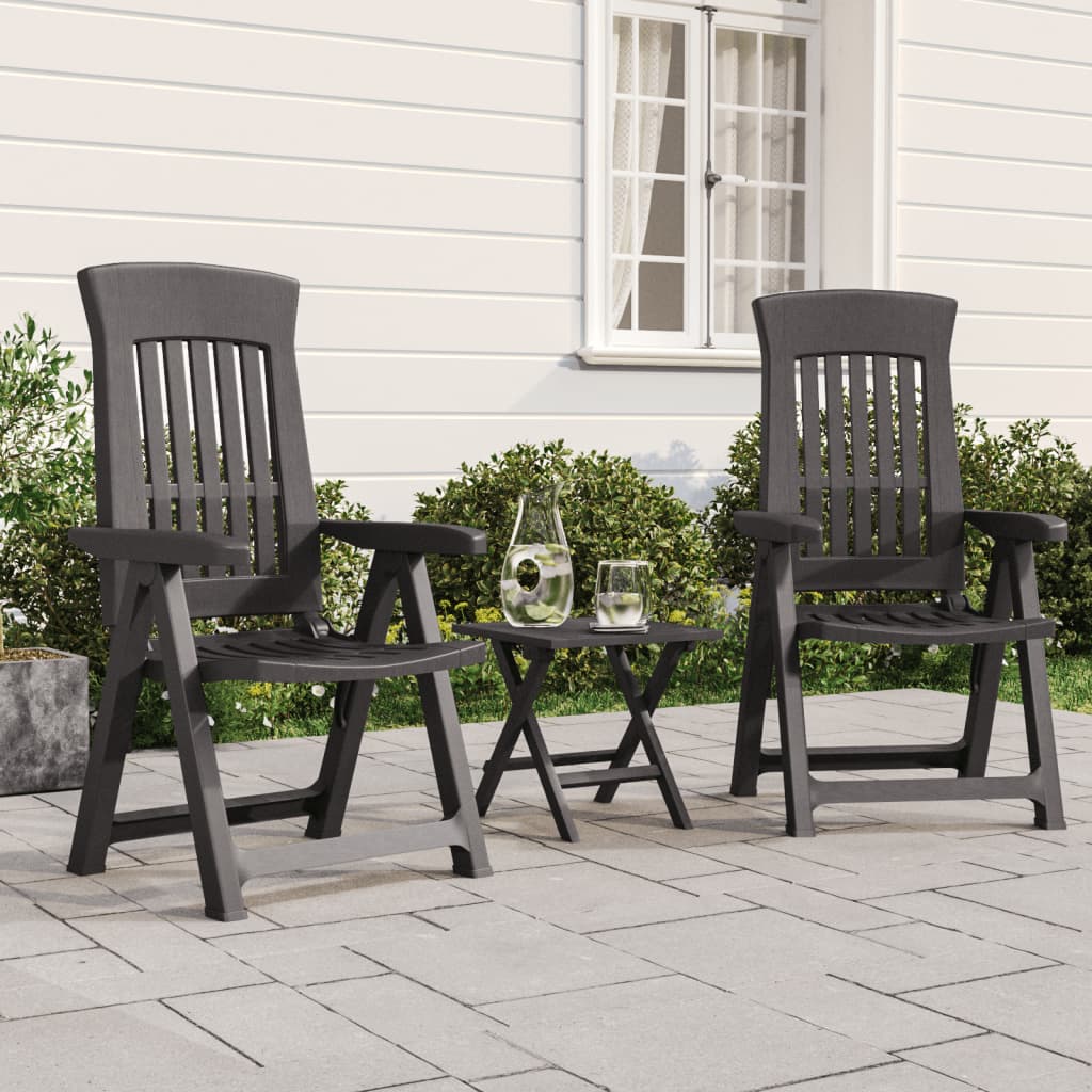 vidaXL Reclining Chair Outdoor Folding Armchair Garden Furniture 2 Pcs PP-5