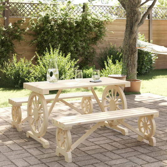 vidaXL Patio Dining Set Seat Furniture Outdoor Garden Backyard Solid Wood Fir-1