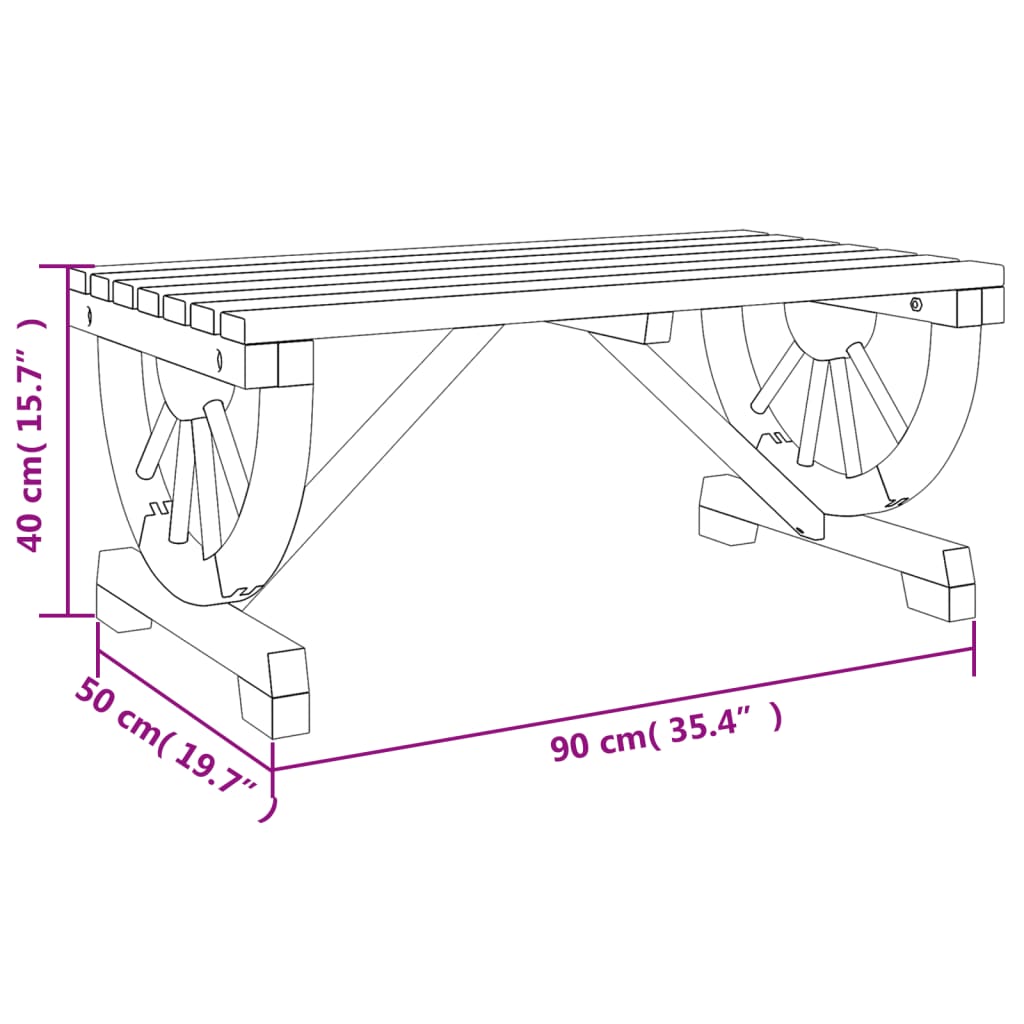 vidaXL Patio Coffee Table Outdoor Garden Balcony Furniture Solid Wood Fir-1
