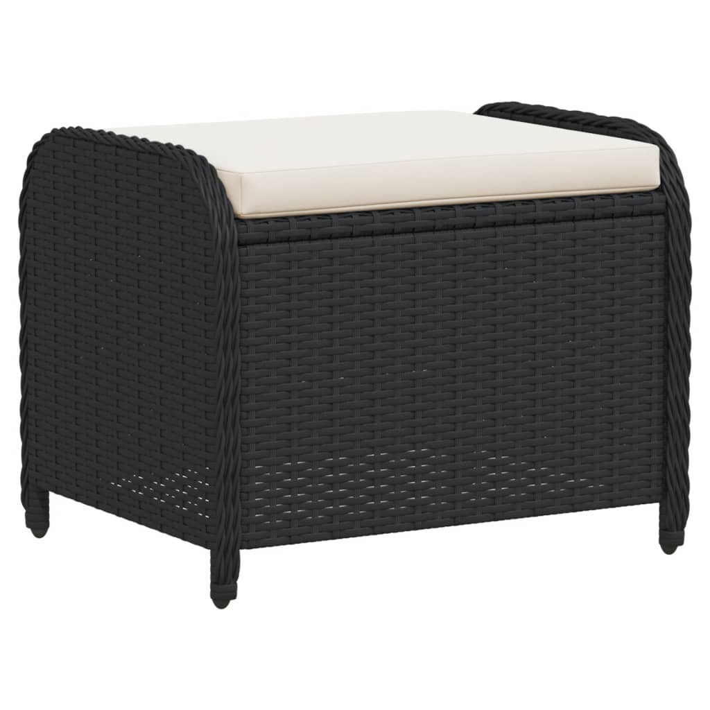 vidaXL Patio Stool with Cushion Garden Outdoor Seating Furniture Poly Rattan-2
