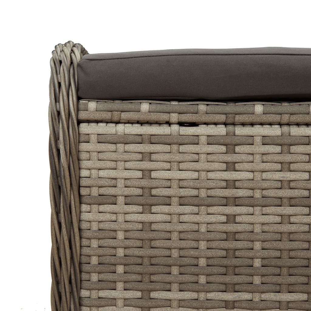 vidaXL Patio Stool with Cushion Garden Outdoor Seating Furniture Poly Rattan-1