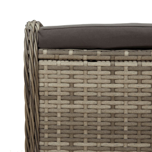 vidaXL Patio Stool with Cushion Garden Outdoor Seating Furniture Poly Rattan-1