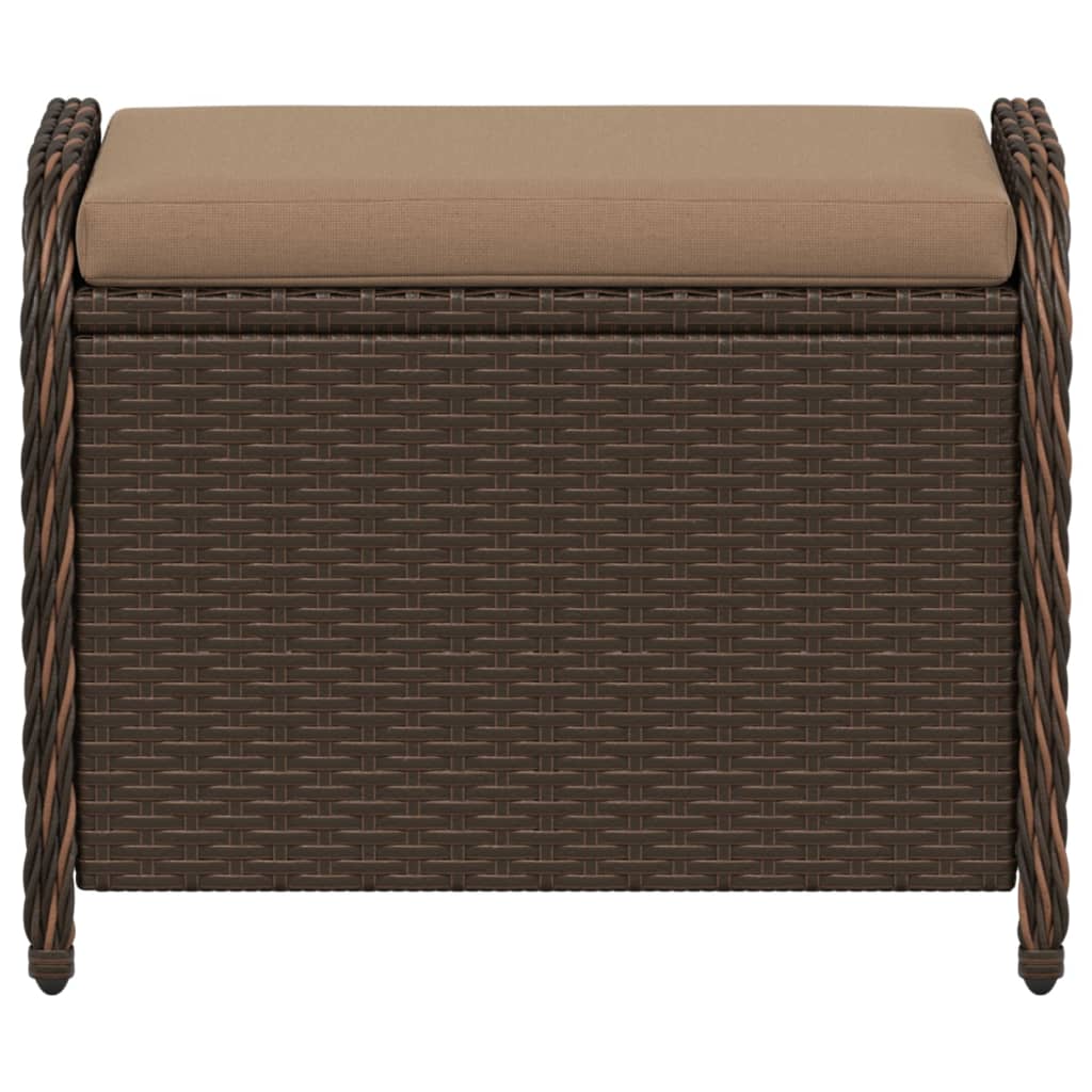 vidaXL Patio Stool with Cushion Garden Outdoor Seating Furniture Poly Rattan-0