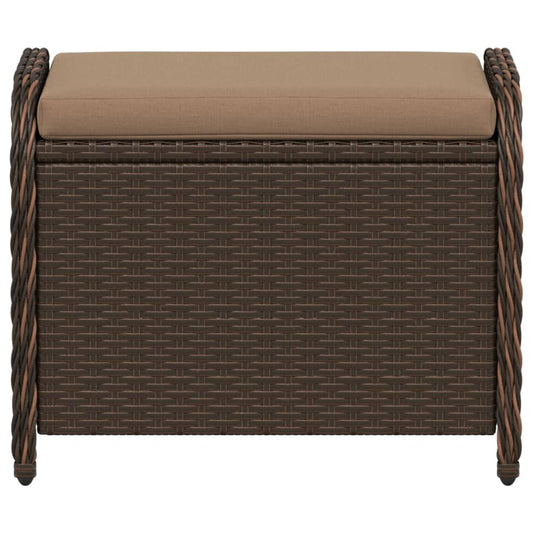vidaXL Patio Stool with Cushion Garden Outdoor Seating Furniture Poly Rattan-0