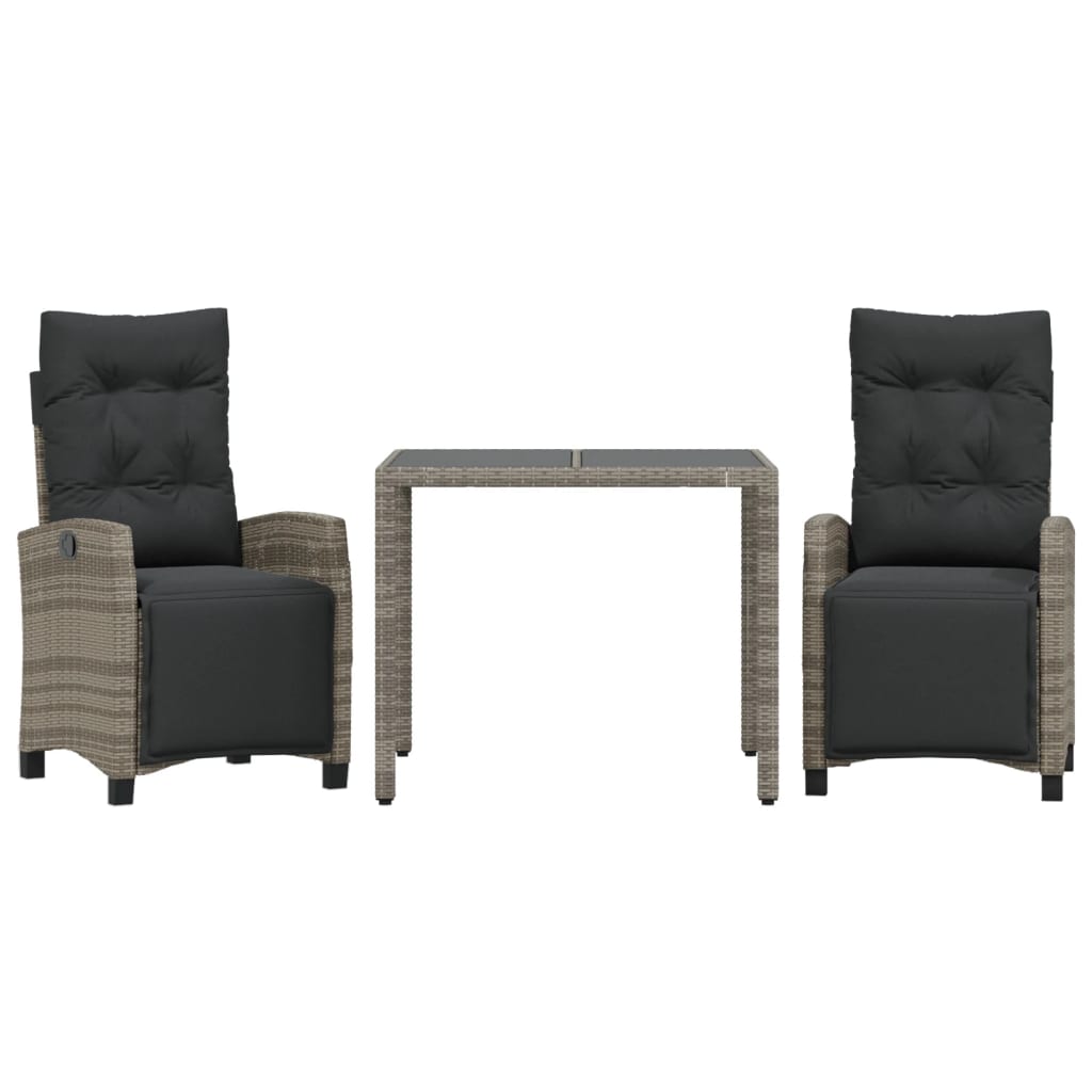 vidaXL Patio Dining Set with Cushions Outdoor Garden Furniture Poly Rattan-1