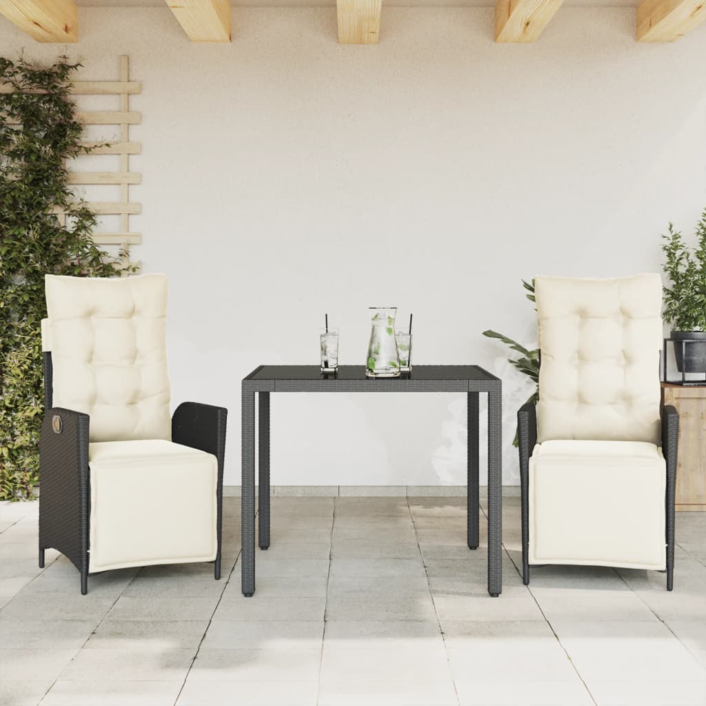 vidaXL Patio Dining Set with Cushions Outdoor Garden Furniture Poly Rattan-1