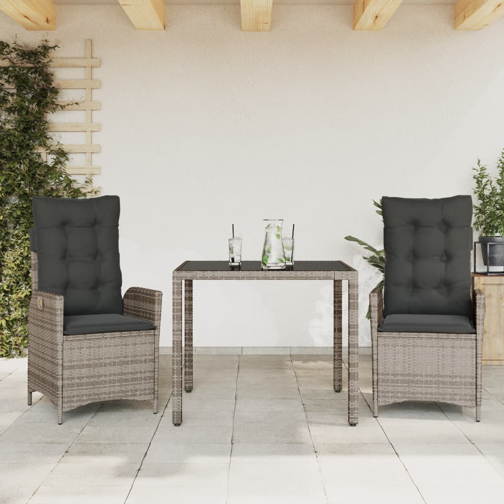 vidaXL Patio Dining Set with Cushions Outdoor Garden Furniture Poly Rattan-11