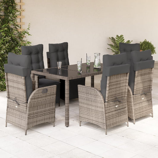 vidaXL Patio Dining Set with Cushions Outdoor Garden Furniture Poly Rattan-10