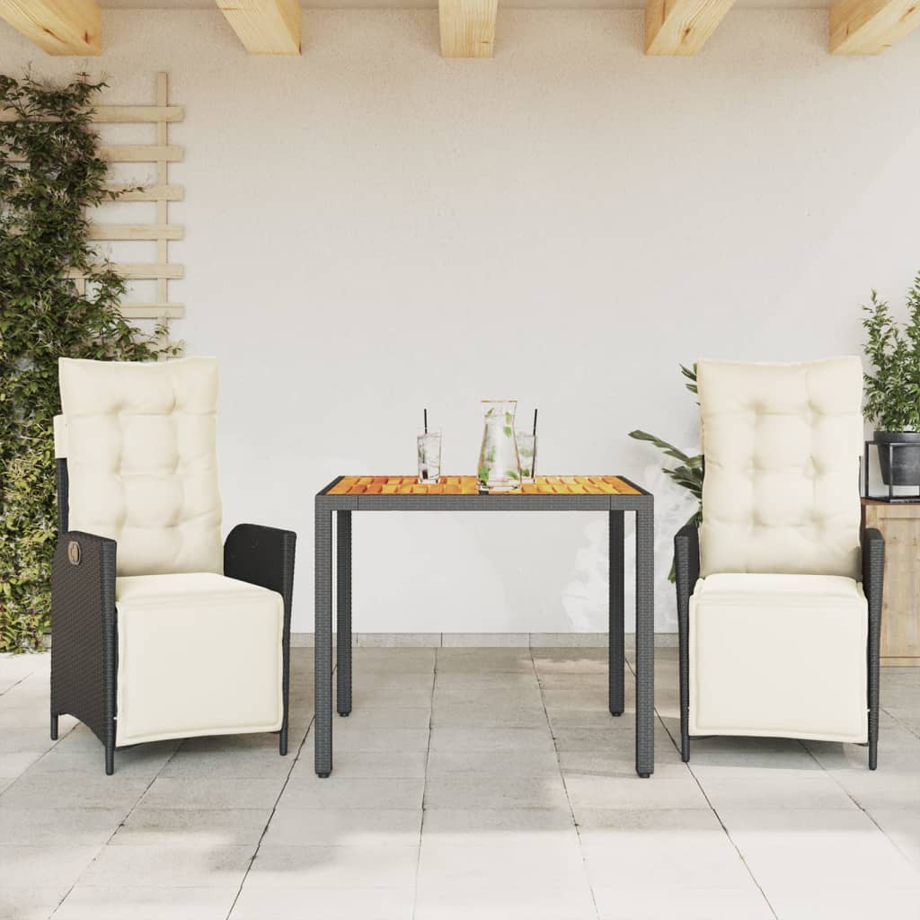 vidaXL Patio Dining Set with Cushions Outdoor Garden Furniture Poly Rattan-8
