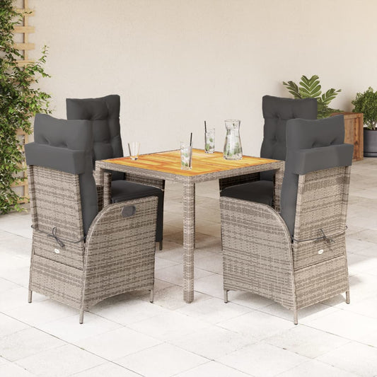 vidaXL Patio Dining Set with Cushions Outdoor Garden Furniture Poly Rattan-10