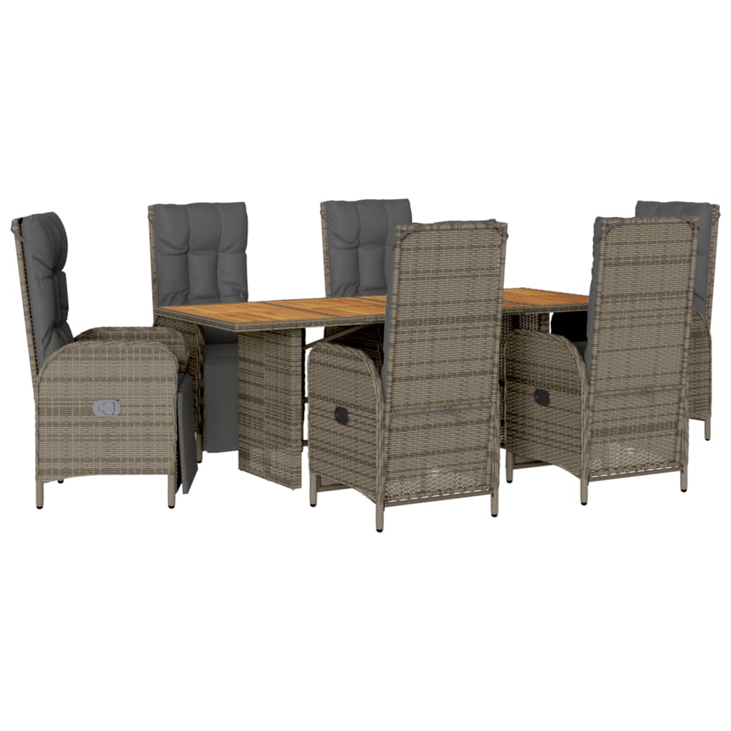 vidaXL Patio Dining Set with Cushions Outdoor Garden Furniture Poly Rattan-4