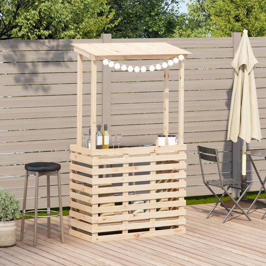 vidaXL Patio Bar Table with Roof Outdoor Garden Balcony Furniture Solid Wood-1