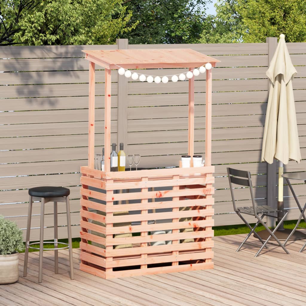 vidaXL Patio Bar Table with Roof Outdoor Garden Balcony Furniture Solid Wood-2