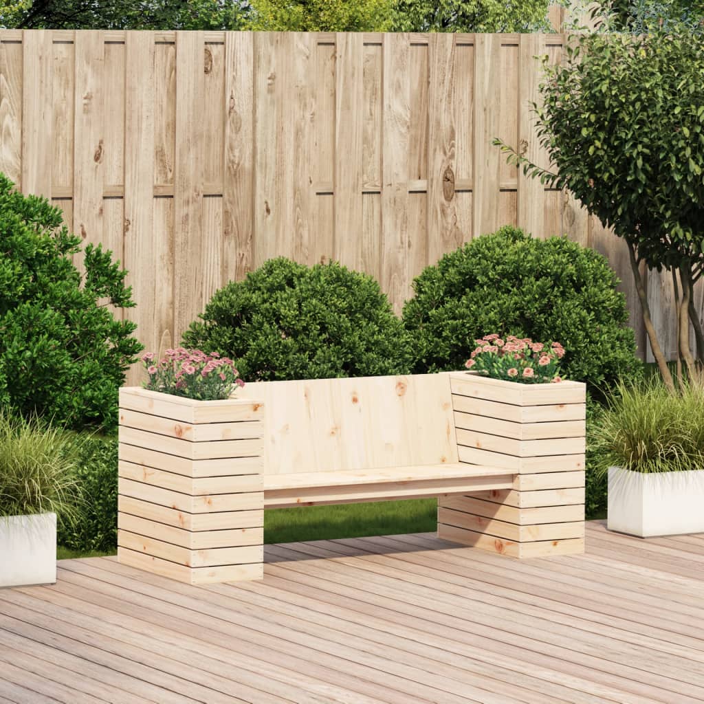 vidaXL Planter Bench Seating Furniture Outdoor Balcony Garden Solid Wood Pine-1
