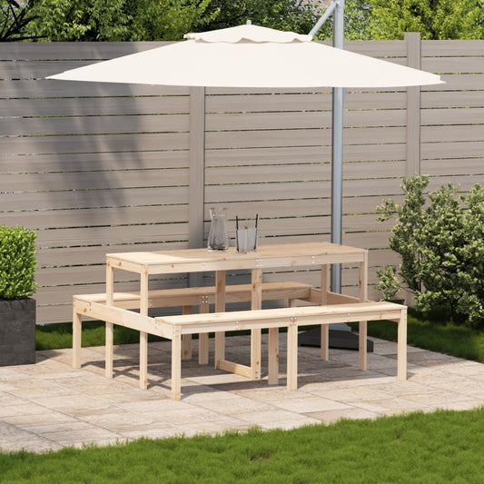 vidaXL Picnic Table Outdoor Garden Patio Balcony Furniture Solid Wood Pine-1