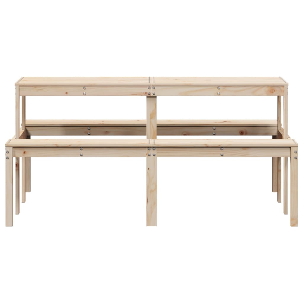 vidaXL Picnic Table Outdoor Garden Patio Balcony Furniture Solid Wood Pine-4