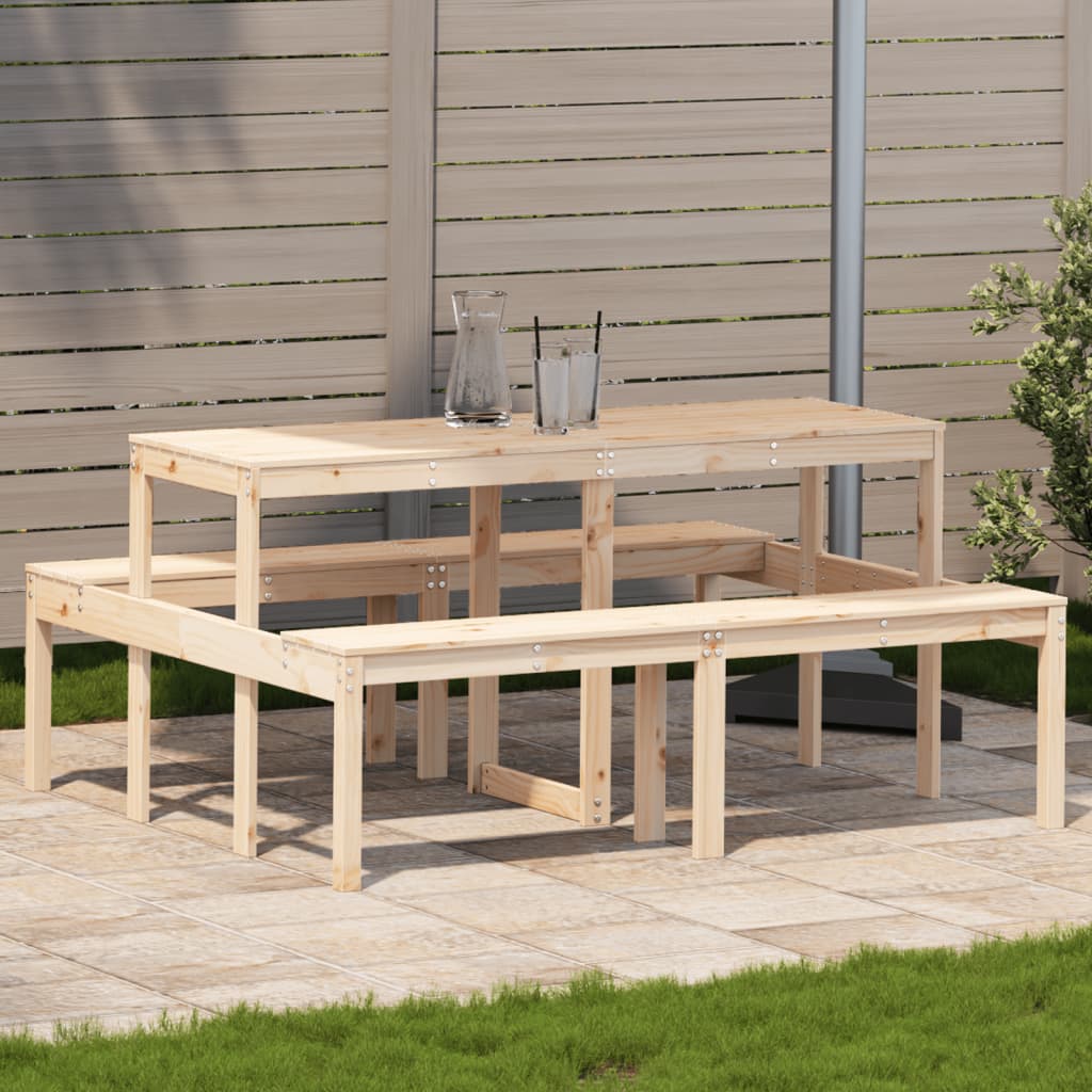 vidaXL Picnic Table Outdoor Garden Patio Balcony Furniture Solid Wood Pine-0