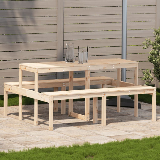 vidaXL Picnic Table Outdoor Garden Patio Balcony Furniture Solid Wood Pine-0