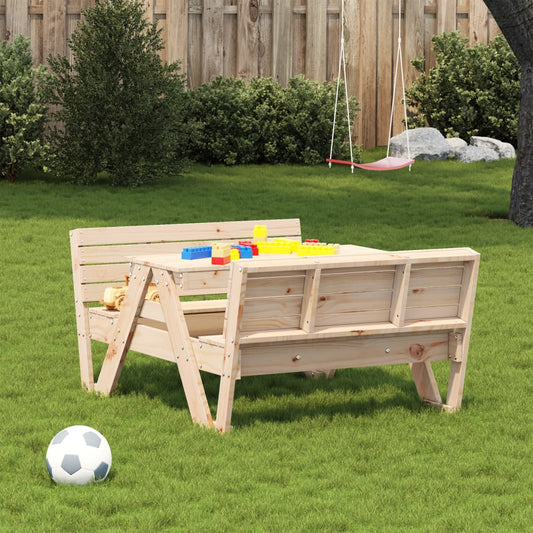 vidaXL Picnic Table for Kids Outdoor Patio Garden Furniture Solid Wood Pine-1