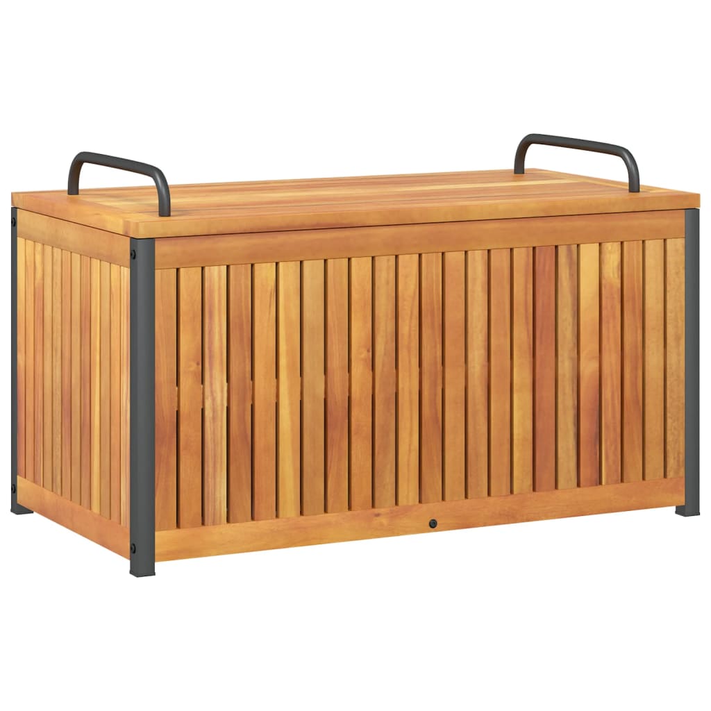 vidaXL Patio Cushion Box Garden Outdoor Furniture Solid Wood Acacia and Steel-3