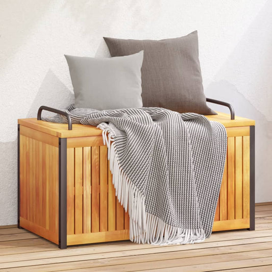 vidaXL Patio Cushion Box Garden Outdoor Furniture Solid Wood Acacia and Steel-0