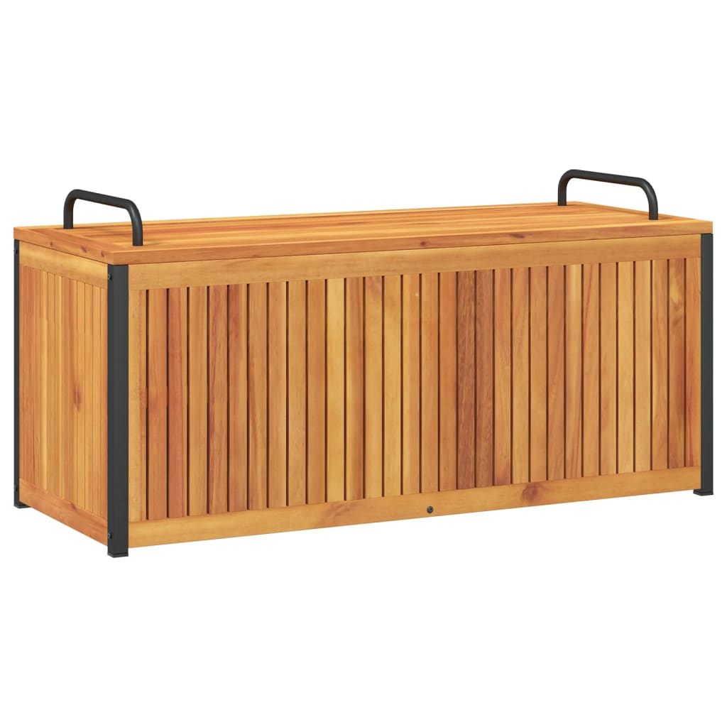 vidaXL Patio Cushion Box Garden Outdoor Furniture Solid Wood Acacia and Steel-4