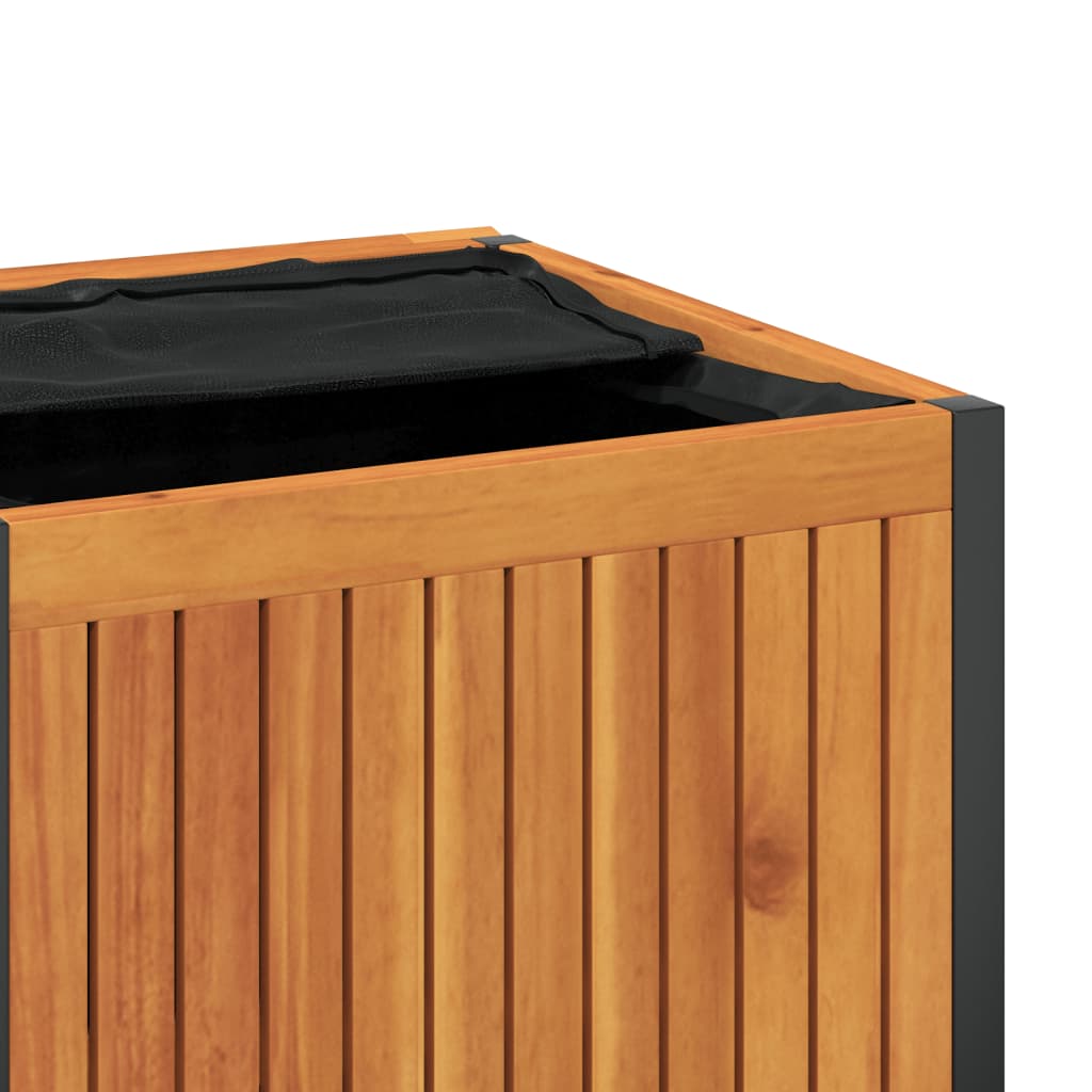 vidaXL Patio Cushion Box Garden Outdoor Furniture Solid Wood Acacia and Steel-1