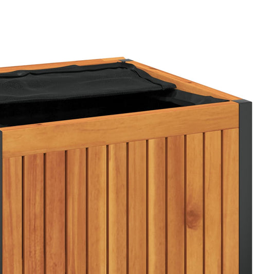 vidaXL Patio Cushion Box Garden Outdoor Furniture Solid Wood Acacia and Steel-1