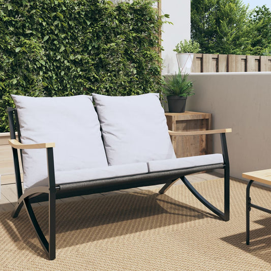 vidaXL Patio Chairs with Cushions Seating Outdoor Garden Furniture Black Steel-1
