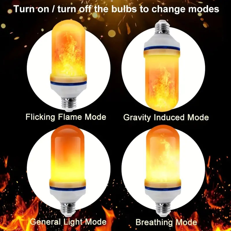 Twinkling Yuletide Flames: 4pc LED Christmas Light Bulb Set-1