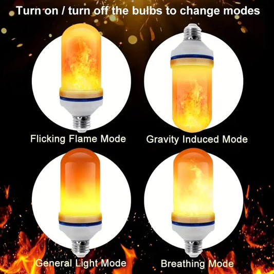 Twinkling Yuletide Flames: 4pc LED Christmas Light Bulb Set-1