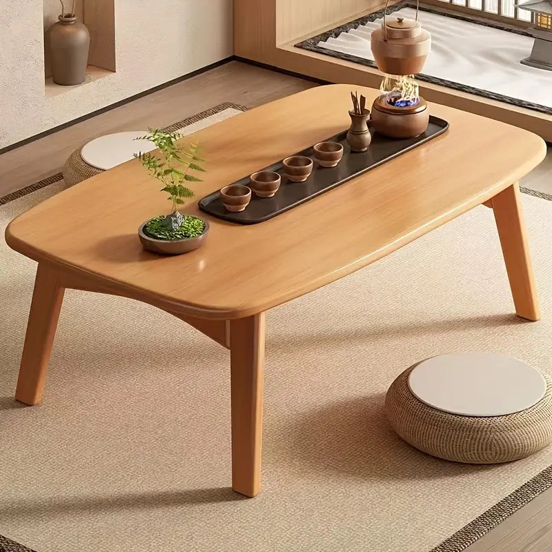 Low-Rise Design Bamboo Folding Table-4