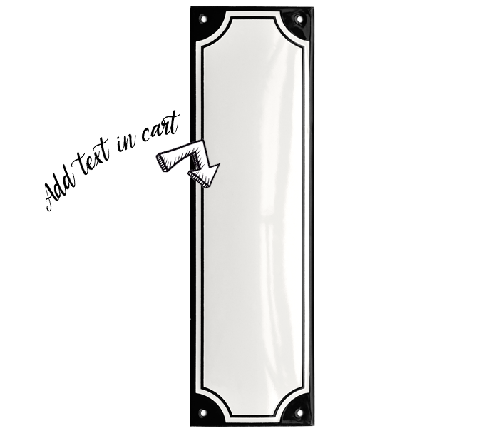 White Enamel Sign 8 x 27 cm (3⅛" x 10⅝")-3