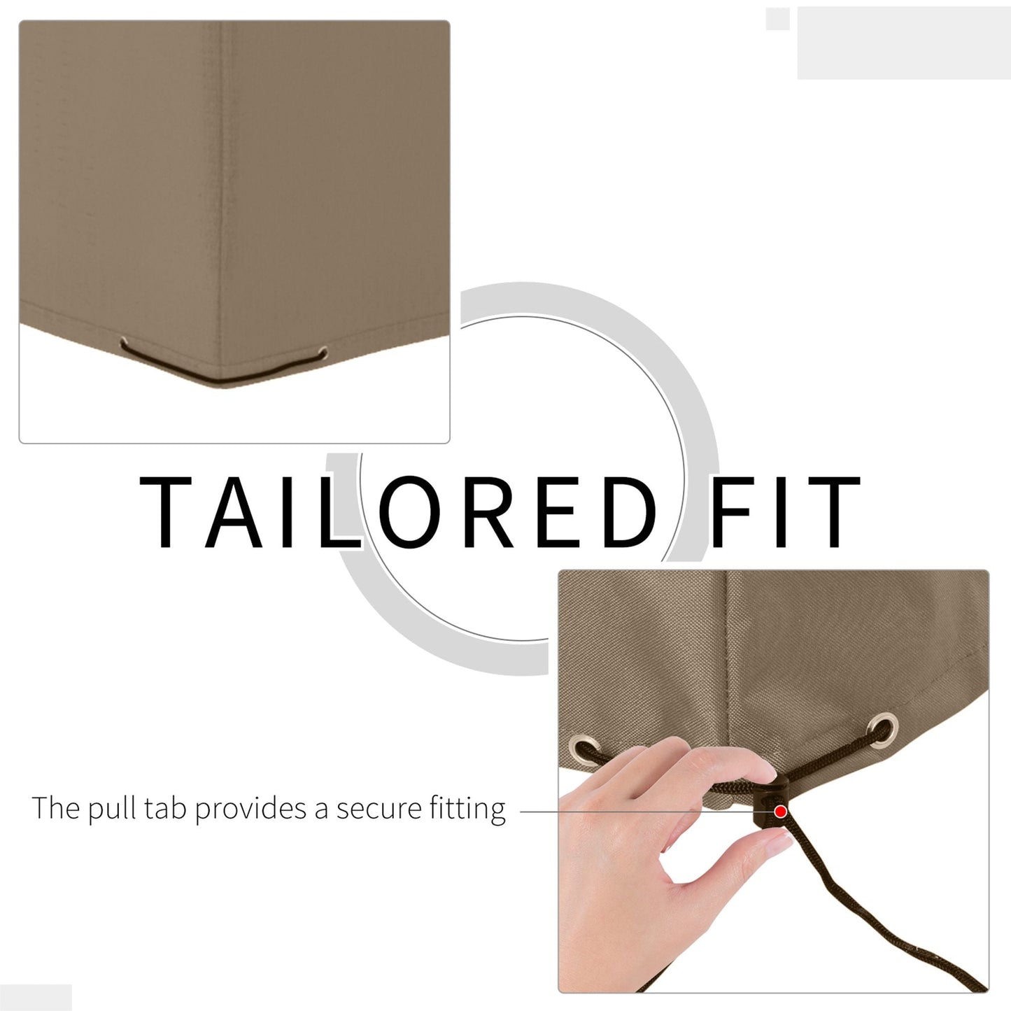 1 Piece Waterproof Oxford Garden Furniture Cover - Beige-3