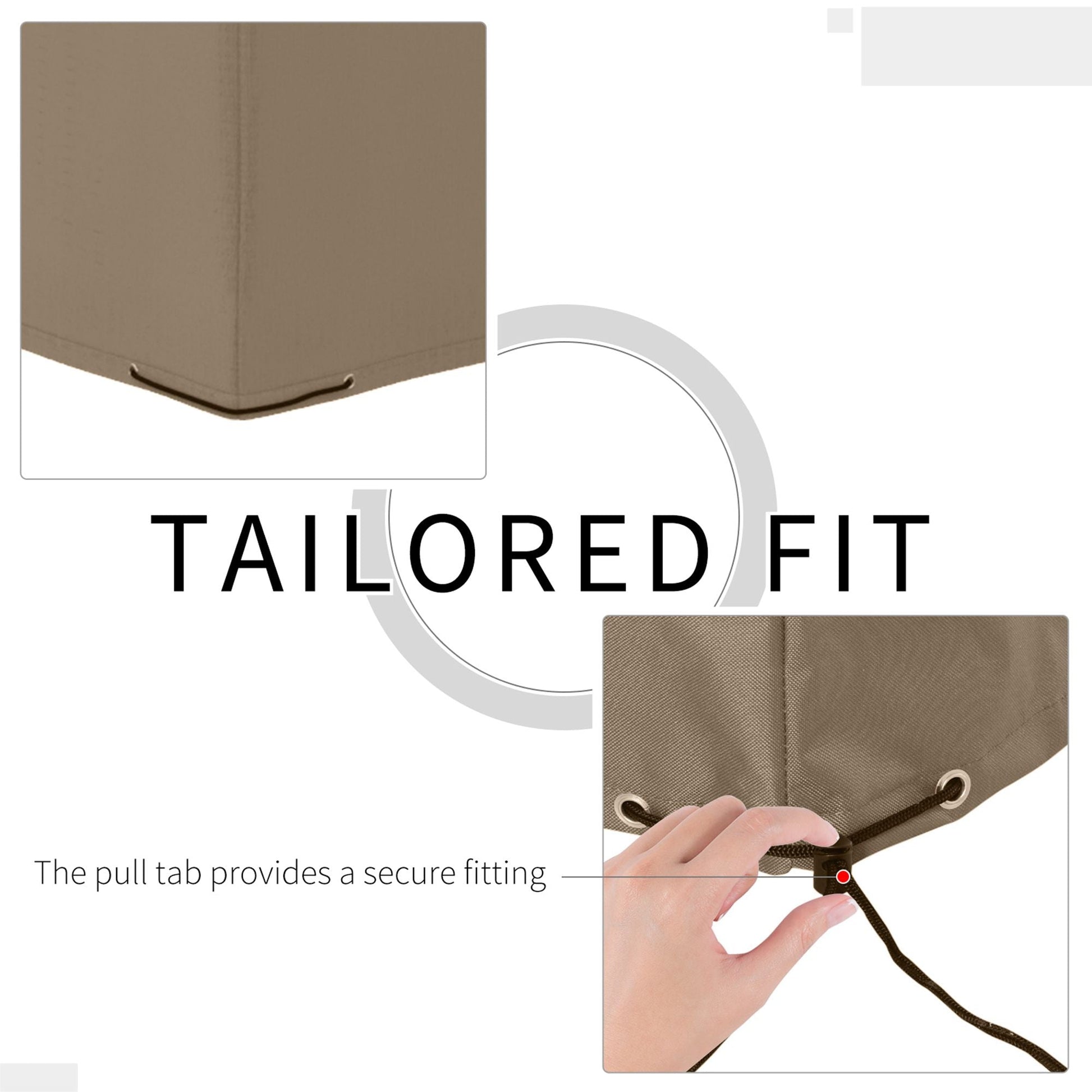 1 Piece Waterproof Oxford Garden Furniture Cover - Beige-3