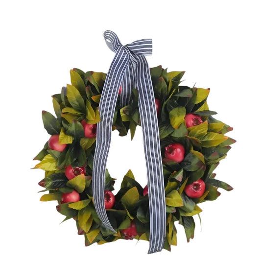 NNEOBA Christmas Green Wreath Pomegranate Door Hanging Decor-0
