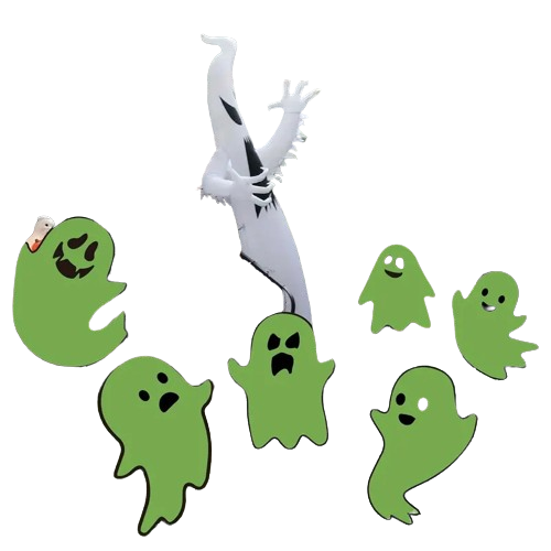 NNTM Illuminate Your Garden with 6 Luminous Ghost Yard Stakes! Elevate Your Halloween, Garden, and Outdoor Decor-0