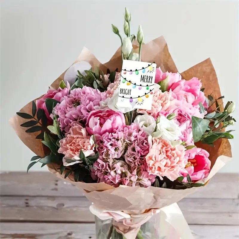 50-Piece Heart-Shaped Plastic Flower Card Holders-4