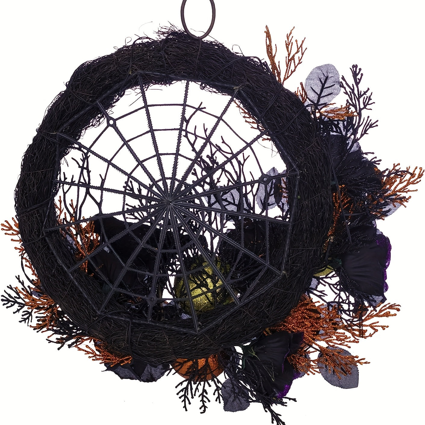 Halloween Wreath Decoration with Spider Web-1