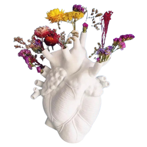 Unique Pedestal Vase Shaped as Human Heart | Novelty Bud-Vase Christmas Decor-0