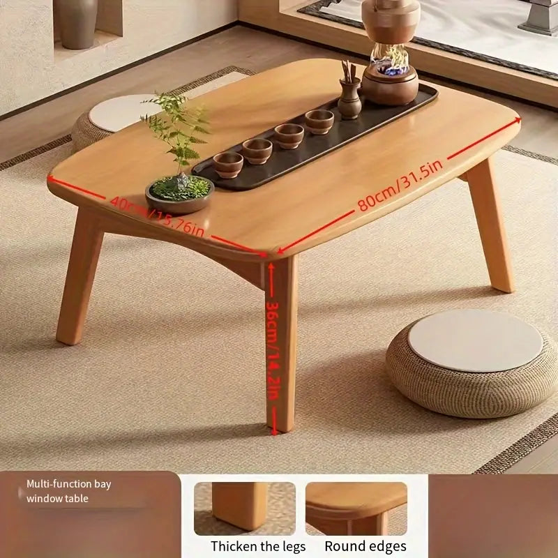 Low-Rise Design Bamboo Folding Table-3