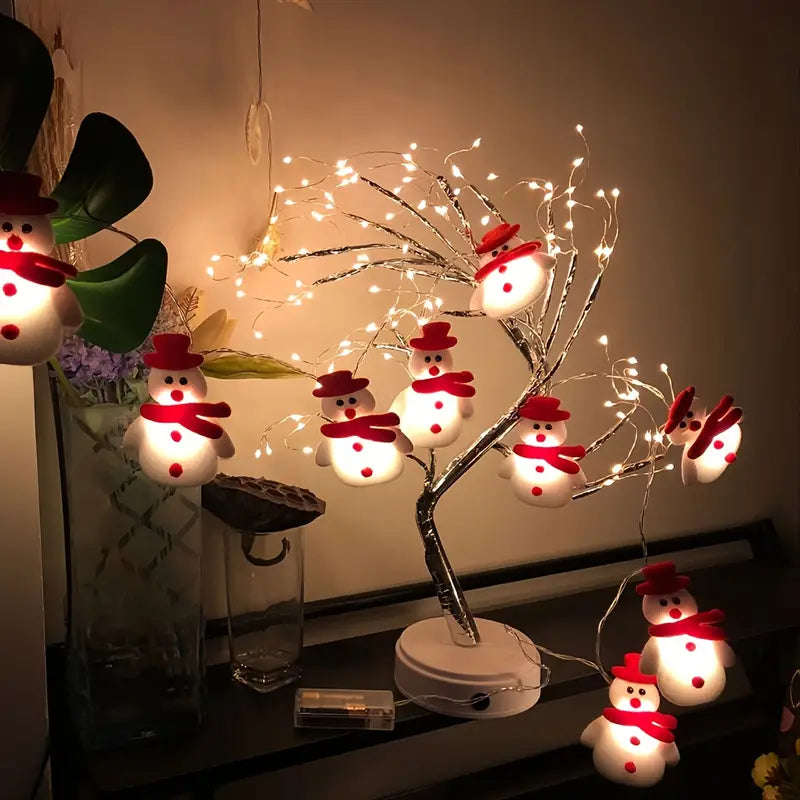Charming LED Snowman String Lights for Festive Christmas Decor - Set of 10 Lights (5.4ft/1.65m)-2