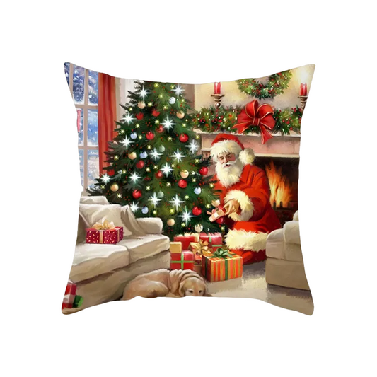Joyful Christmas Cushion Cover - Festive Xmas Decor - 45x45cm-0