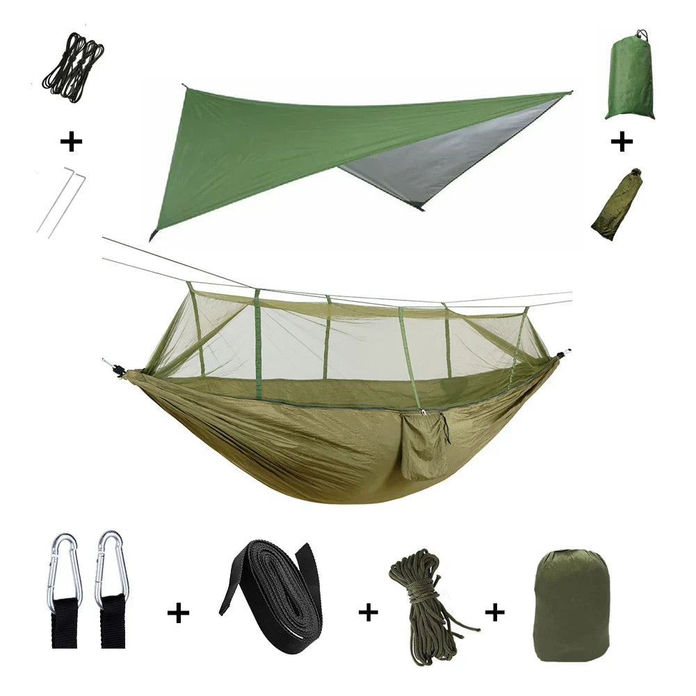 Camping Hammock with Mosquito Net and Rain Tarp-0