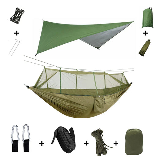 Camping Hammock with Mosquito Net and Rain Tarp-0