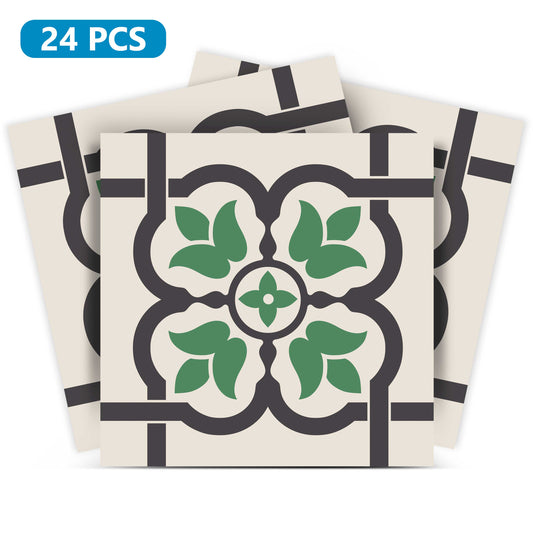 Bathroom peel and stick Green flower look tile stickers Model - B103-0