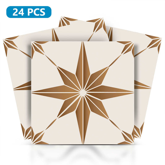 Bathroom Modern star shaped tile stickers easy to apply Brown Model - B58-0