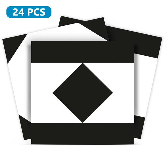 Black and White two patterns for Renters peel and stick Tile Stickers Model - B81-0